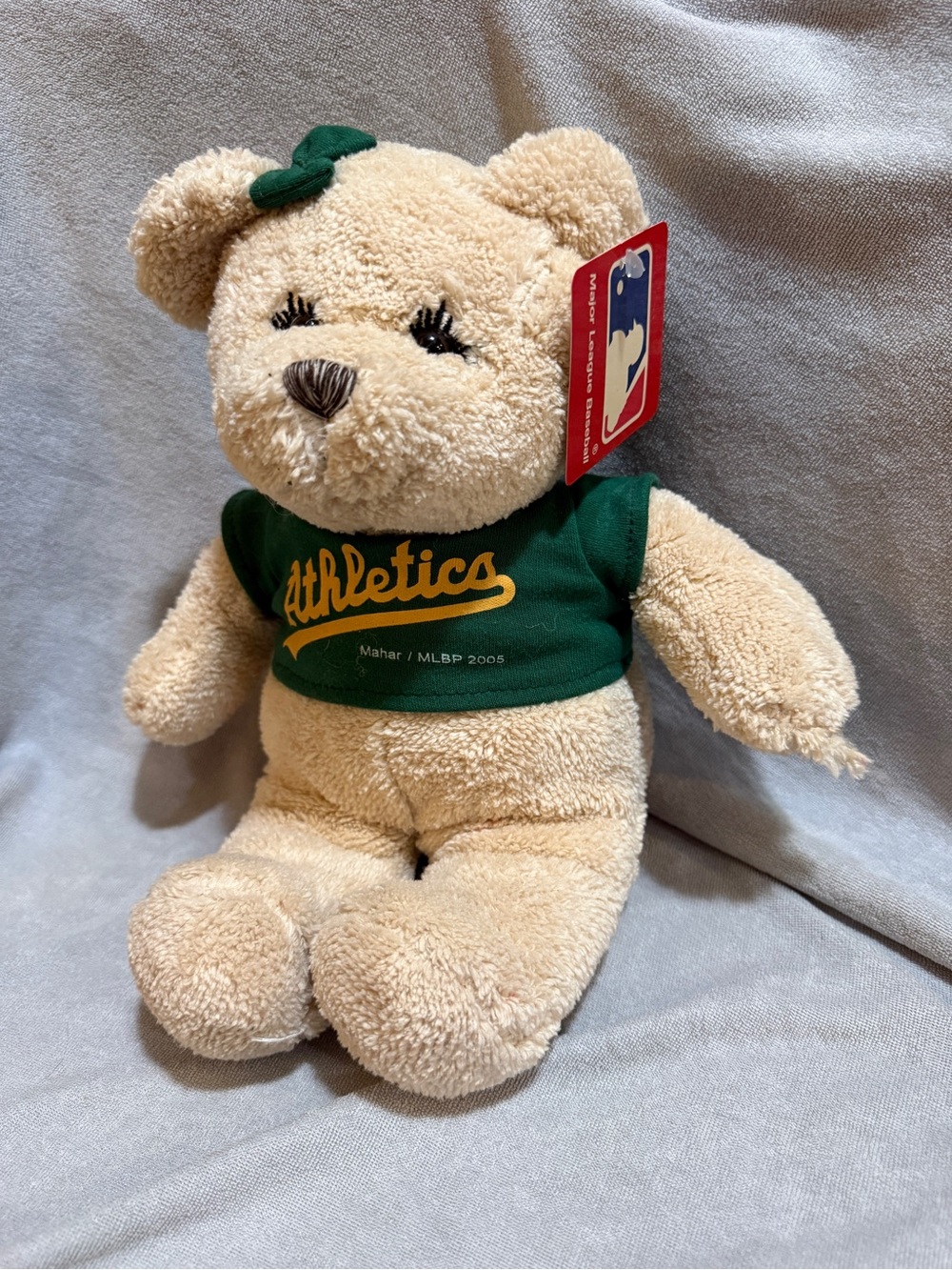 MLB Oakland Athletics Beige Plush Bear with Green & Gold Shirt
